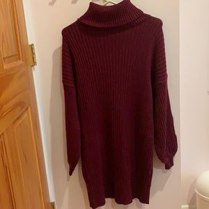 Maroon sweater dress NWOT